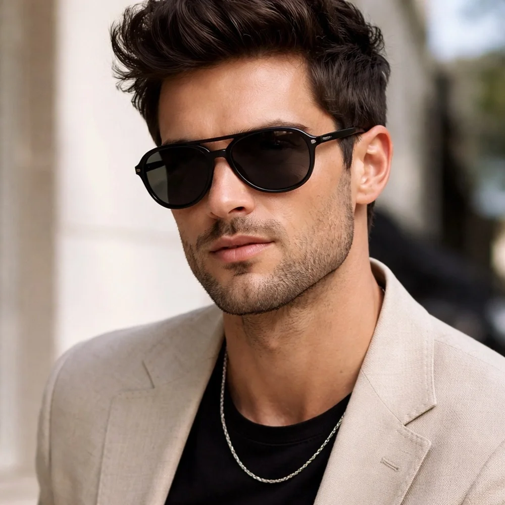 Carrera Men's Black Frame Sunglasses with Dark Lenses